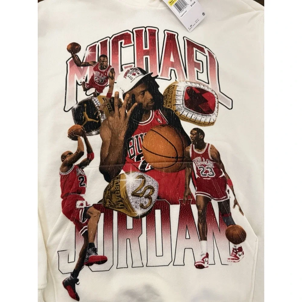 Jordan Flight Fleece Graphic Pullover Hoodie Sail HJ4396-133 Size Small $110 NWT